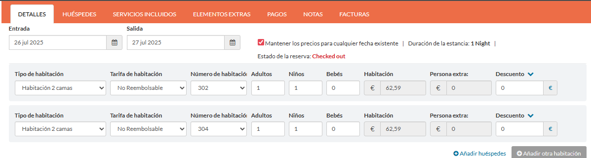 Compact UI Reservation Details: After